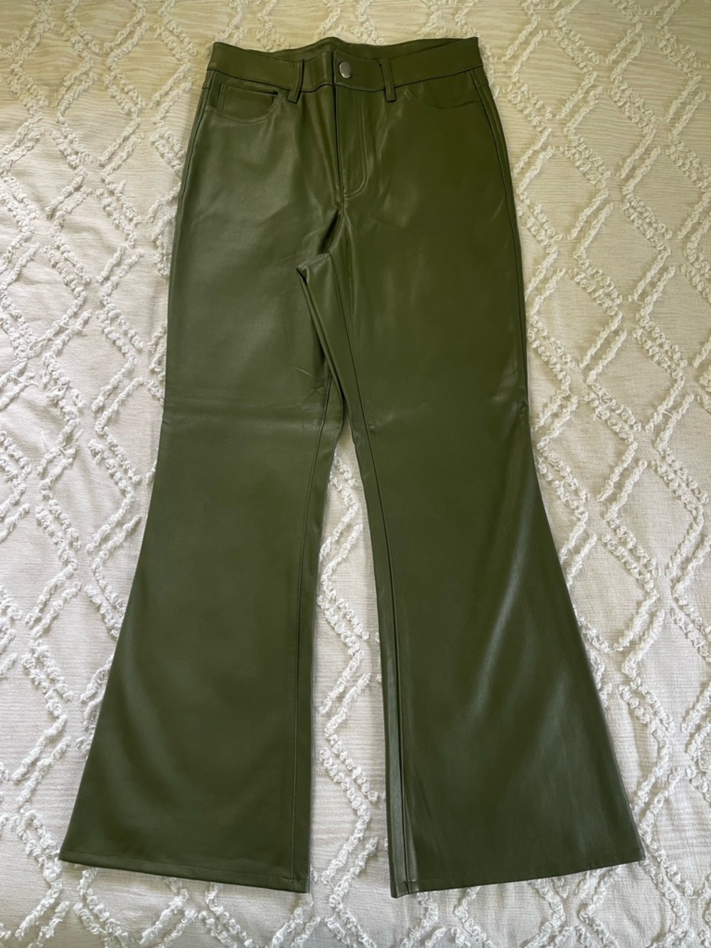 INC Faux Leather Flare Pants